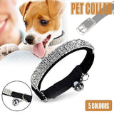 Pet Grooming Supplies: Suede Adjustable Pet Collar with Rhinestone for Cat Puppy 5 Colours Quick Release - Red