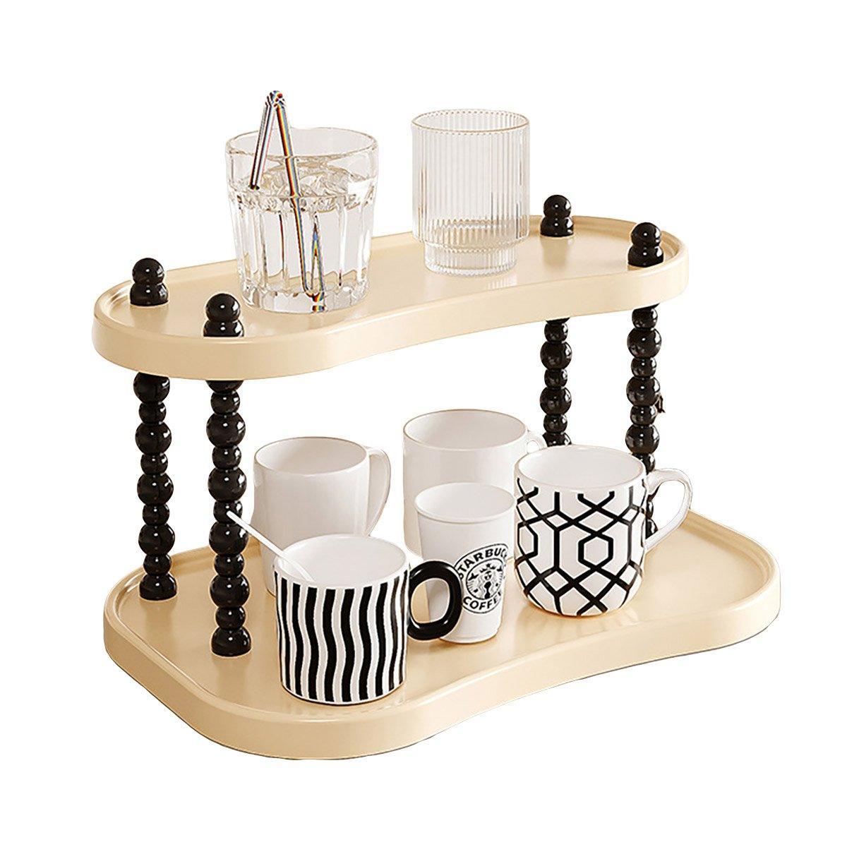 Storage Boxes: Cup Rack Mug Display Shelf Kitchen Organizer Bar Mug Holder Storage Stand - 3-Layer