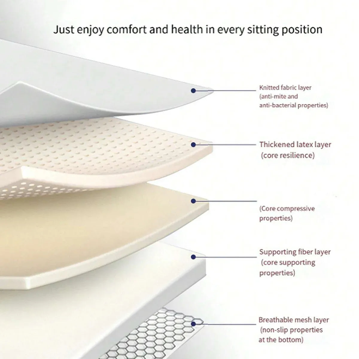 Comfort Cushion Pad Universal Vehicle Chair Mat Breathable Seat Protector - Beige
