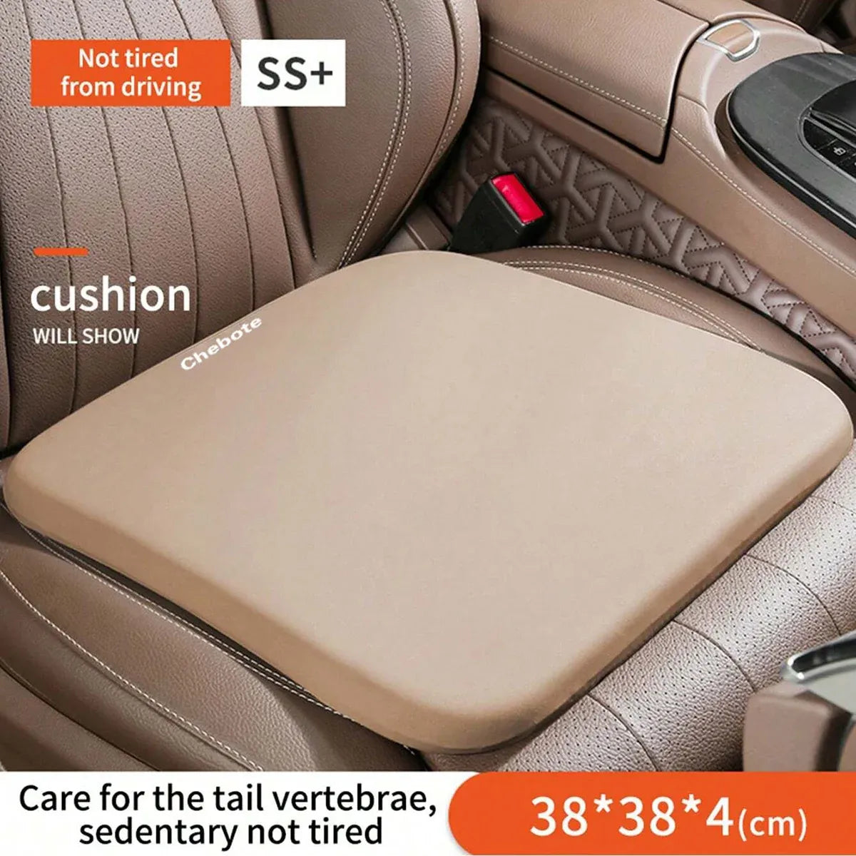 Comfort Cushion Pad Universal Vehicle Chair Mat Breathable Seat Protector - Beige
