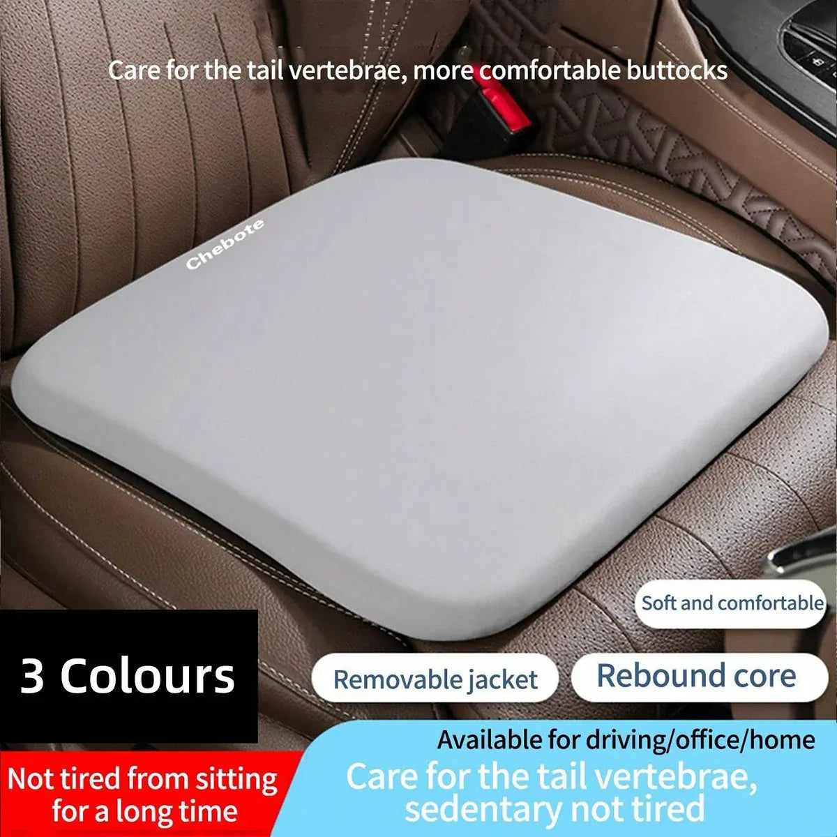 Comfort Cushion Pad Universal Vehicle Chair Mat Breathable Seat Protector - Black