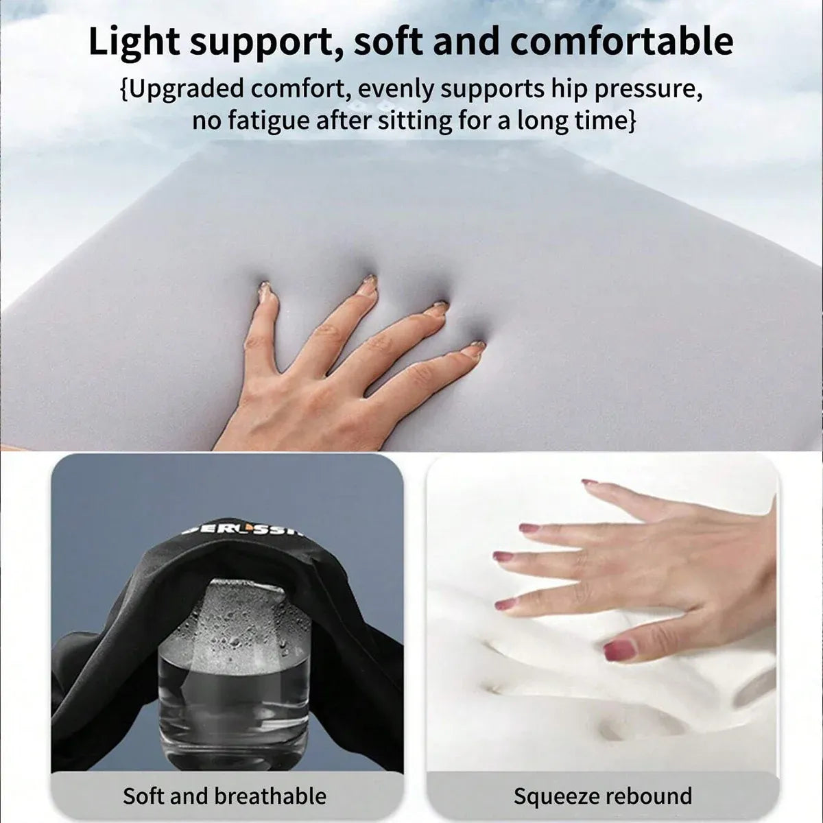 Comfort Cushion Pad Universal Vehicle Chair Mat Breathable Seat Protector - Grey