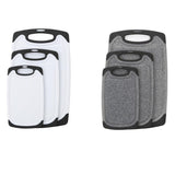 3pcs Wheat Straw Plastic Cutting Board Set Chopping Board Kitchen - Black