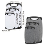 3pcs Wheat Straw Plastic Cutting Board Set Chopping Board Kitchen - Black