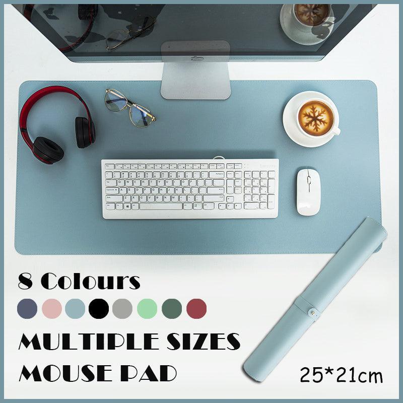 Mouse & Accessories: Leather Mouse Pad Gaming Waterproof Desk Mat 25 x 21cm Anti Slip - Dark Green