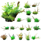 Aquarium Decor: Aquarium Landscaping Decoration Artificial Wood and Plants Fish Tank Ornament - CM1902-Green