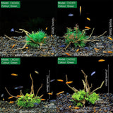 Aquarium Decor: Aquarium Landscaping Decoration Artificial Wood and Plants Fish Tank Ornament - CM3901-Green