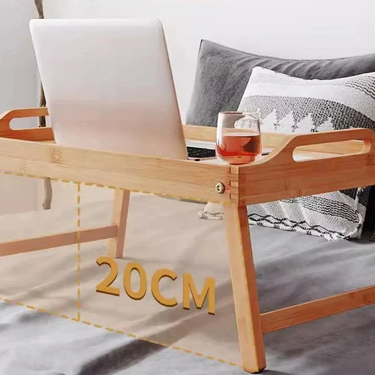 Small Folding Bed Table Portable Laptop Desk Flat Storage Tray for Home Office
