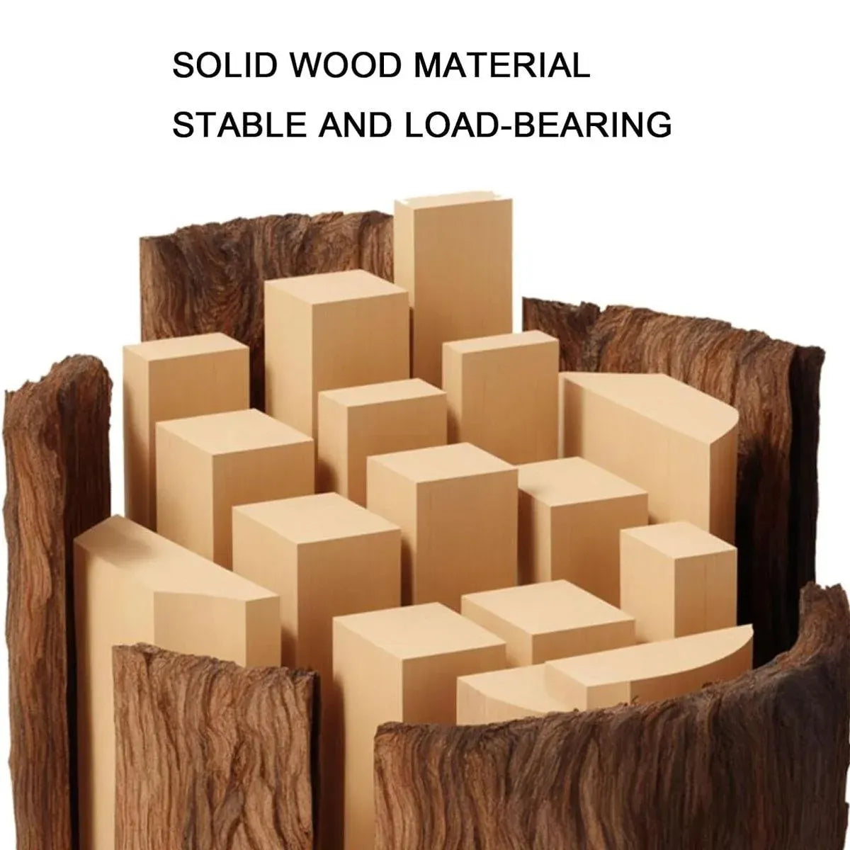 Natural-Finish Desktop Shelf with Two Drawers - 1 Piece