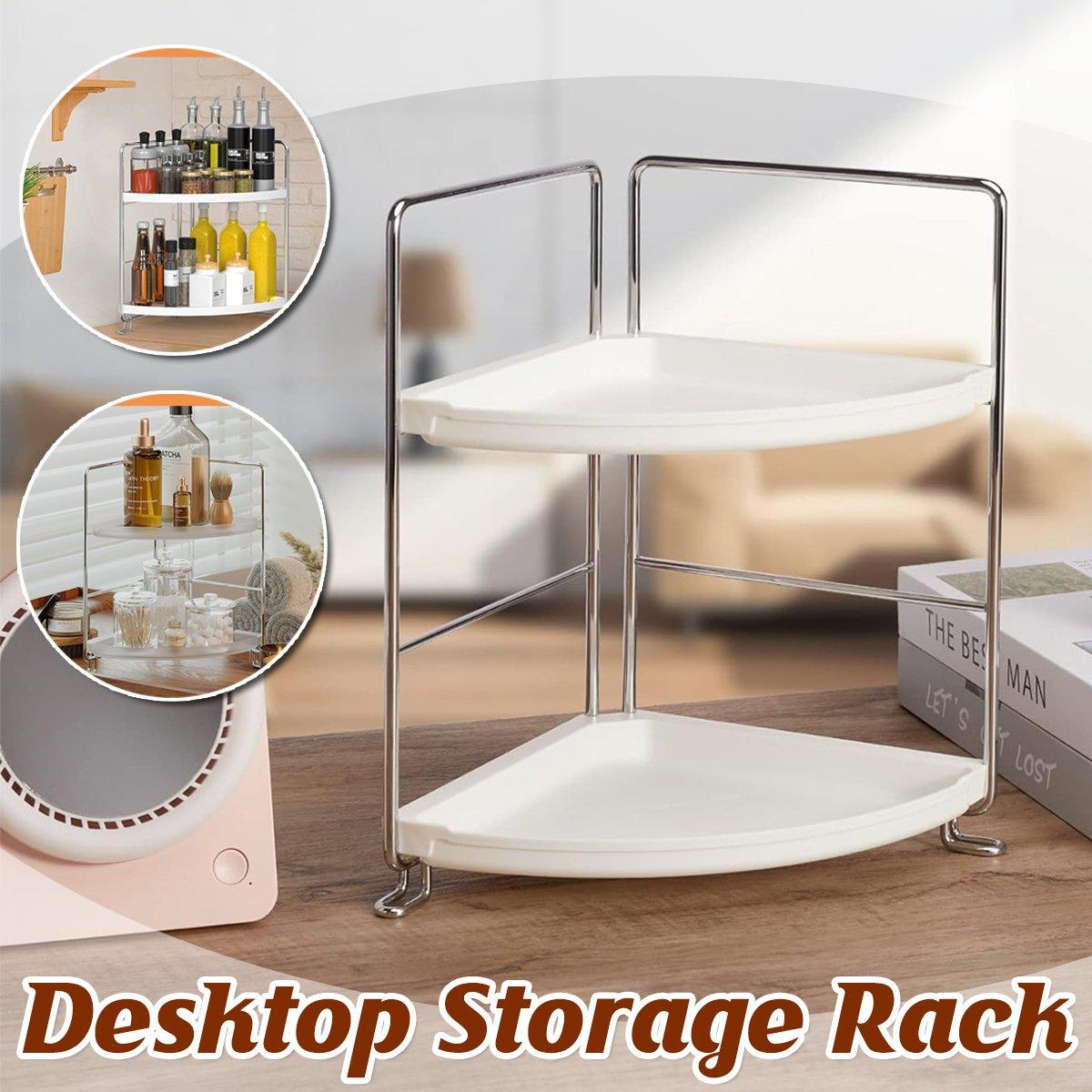 Utility Trolleys: 2 Tier Countertop Shelf Organizer Storage Rack for Kitchen Bathroom and Office