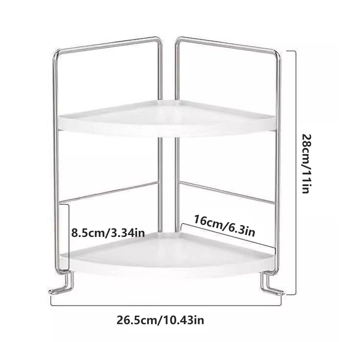 Utility Trolleys: 2 Tier Countertop Shelf Organizer Storage Rack for Kitchen Bathroom and Office