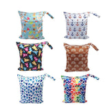 2PCS Cartoon Printed Diaper Bag Double Zipper Washable Storage Organizer - Colour Heart