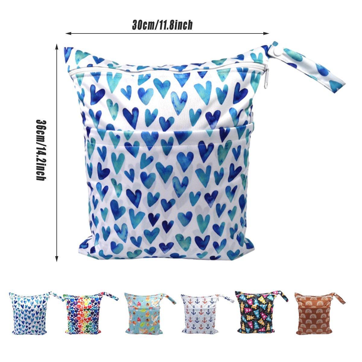 Toy Boxes: 2PCS Cartoon Printed Diaper Bag Double Zipper Washable Storage Organizer - Colour Heart