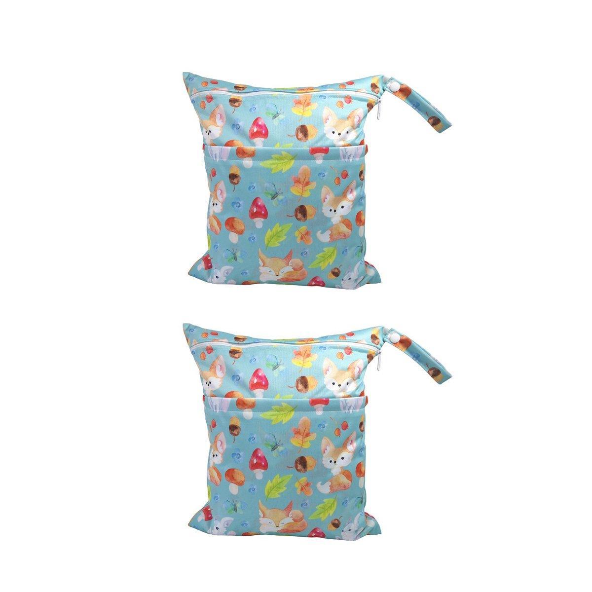 Toy Boxes: 2PCS Cartoon Printed Diaper Bag Double Zipper Washable Storage Organizer - Colour Heart