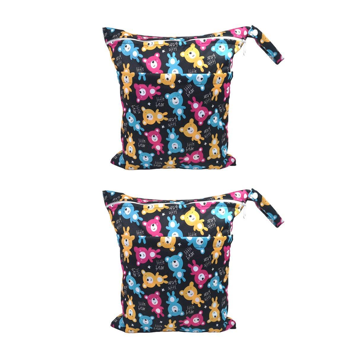 Toy Boxes: 2PCS Cartoon Printed Diaper Bag Double Zipper Washable Storage Organizer - Colour Heart