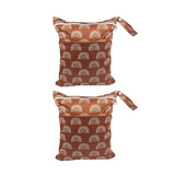 2PCS Cartoon Printed Diaper Bag Double Zipper Washable Storage Organizer - Fox Cone