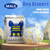 Pet Cleaning Supplies: Male Disposable Dog Diapers Leakproof Breathable with Colour Indicator - XS 14-33cm