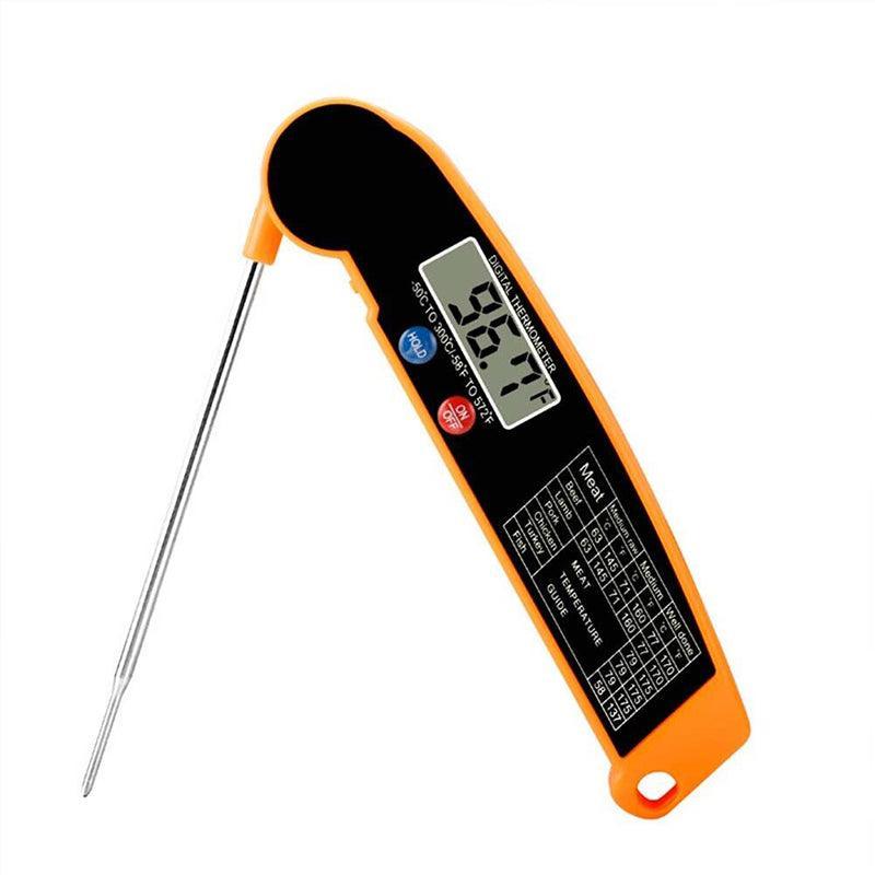 BBQ Tools: Foldable Digital Thermometer Probe Temperature Kitchen Cooking Food Bbq Meat Jam - Black