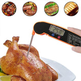 BBQ Tools: Foldable Digital Thermometer Probe Temperature Kitchen Cooking Food Bbq Meat Jam - Orange