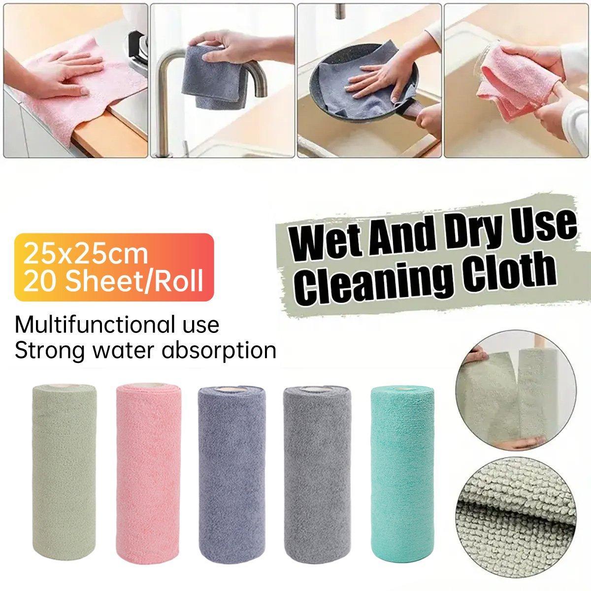 Kitchen Utensils: Multifunctional Kitchen Cleaning Towel Strong Absorbent Hand Tear Dish Cloth - Blue