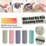 Kitchen Utensils: Multifunctional Kitchen Cleaning Towel Strong Absorbent Hand Tear Dish Cloth - Blue