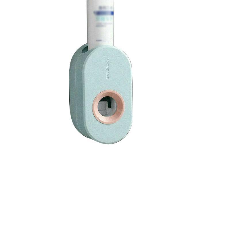 Oral Care: Automatic Toothpaste Dispenser Bathroom Wall-Mounted Rack Toothbrush Holder - Pink