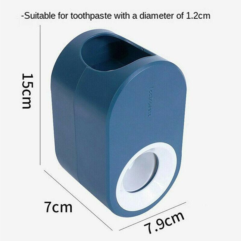 Oral Care: Automatic Toothpaste Dispenser Bathroom Wall-Mounted Rack Toothbrush Holder - White