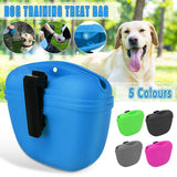 Pet Grooming Supplies: Dog Training Treat Bag Silicone Pet Pouch with Clip Waist Belt Snack Holder - Black