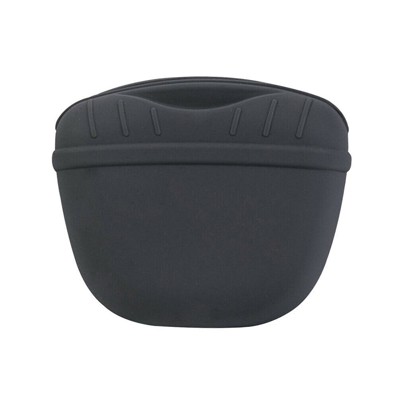 Pet Grooming Supplies: Dog Training Treat Bag Silicone Pet Pouch with Clip Waist Belt Snack Holder - Black
