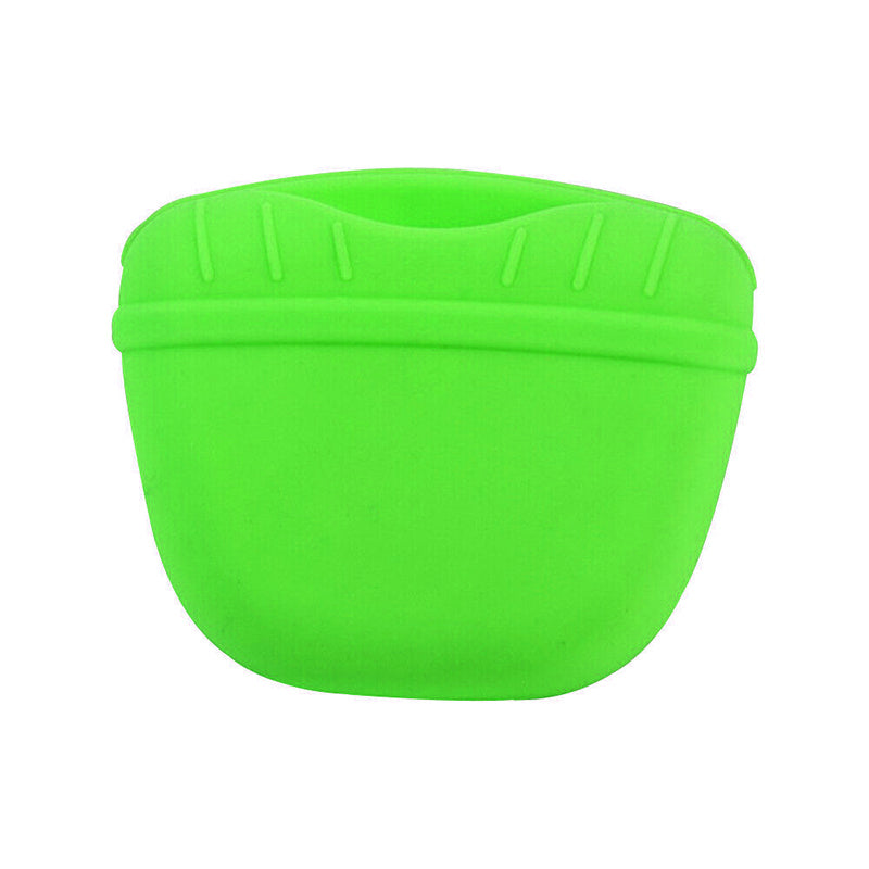 Pet Grooming Supplies: Dog Training Treat Bag Silicone Pet Pouch with Clip Waist Belt Snack Holder - Black