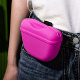 Pet Grooming Supplies: Dog Training Treat Bag Silicone Pet Pouch with Clip Waist Belt Snack Holder - Blue