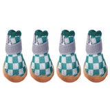 Dog Apparel: 4pcs Breathable Mesh Dog Shoes Small Pets Puppy Paw Protection Summer Boots - Green-5