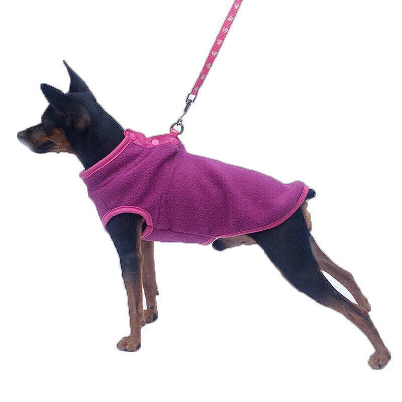 Dog Apparel: M Pet Dog Puppy Winter Warm Fleece Jumper Vest Coat Jacket Apparel Clothes Outdoor - Pink