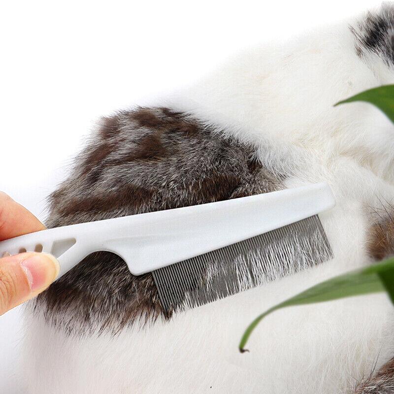 Pet Grooming Supplies: 1PC Small Fine Toothed Flea Flee Metal Nit Head Hair Lice Comb with Handle - Blue