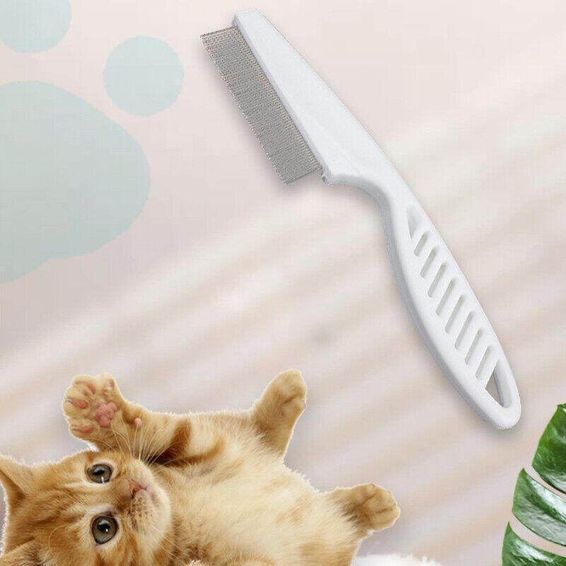 Pet Grooming Supplies: 1PC Small Fine Toothed Flea Flee Metal Nit Head Hair Lice Comb with Handle - Blue