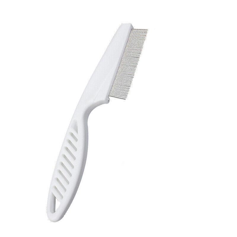 Pet Grooming Supplies: 1PC Small Fine Toothed Flea Flee Metal Nit Head Hair Lice Comb with Handle - Blue