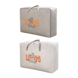 2pcs Cartoon Bear Luggage Organizer Storage Bags Blanket Quilt Closet Box Set - White-M