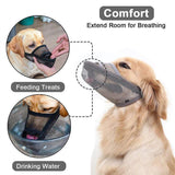 Adjustable XL Size Pet Dog Mask Mouth Muzzle Anti Barking Bite Stop Chewing Mask - Black