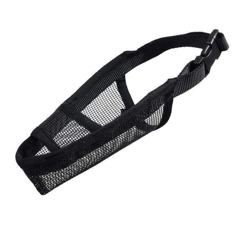 Dog Muzzles: Adjustable XL Size Pet Dog Mask Mouth Muzzle Anti Barking Bite Stop Chewing Mask - Black