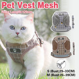 Pet ID Tags: Pink Kitten Dog Cat Walking Harness Lead Leash Collar Pet Vest Mesh Adjustable - S