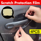Automotive Decor: 4Pcs Invisible Car Door Handle Films Protective Scratches Protector Accessories