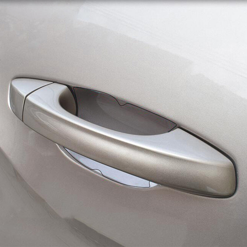 Automotive Decor: 4Pcs Invisible Car Door Handle Films Protective Scratches Protector Accessories