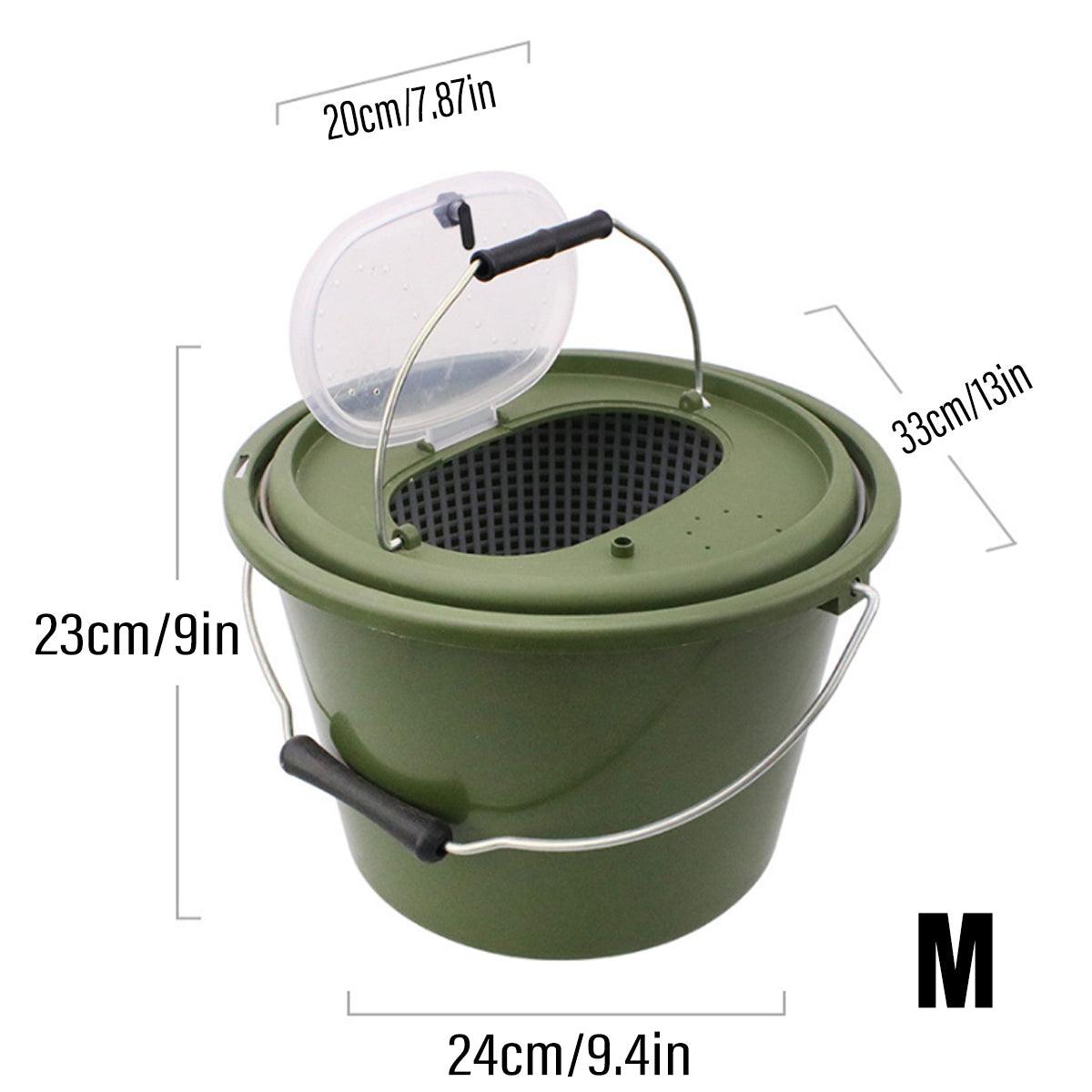 Portable Double Live Fish Bucket Breathable Fish Storage Container for Fishing - M