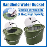 Fishing Tackle: Portable Double Live Fish Bucket Breathable Fish Storage Container for Fishing - S