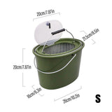 Fishing Tackle: Portable Double Live Fish Bucket Breathable Fish Storage Container for Fishing - S