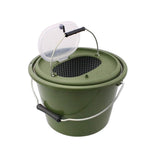 Fishing Tackle: Portable Double Live Fish Bucket Breathable Fish Storage Container for Fishing - S