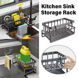 Storage Boxes: Kitchen Sink Caddy Storage Organizer Steel Sponge Soap Brush Holder Faucet Rack