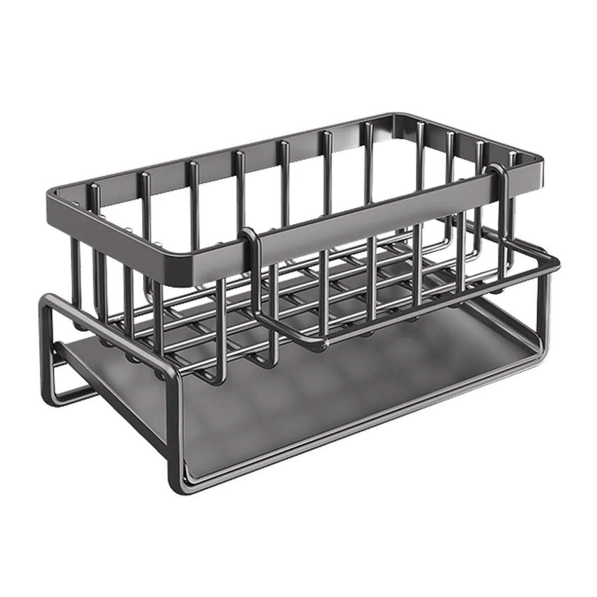 Storage Boxes: Kitchen Sink Caddy Storage Organizer Steel Sponge Soap Brush Holder Faucet Rack
