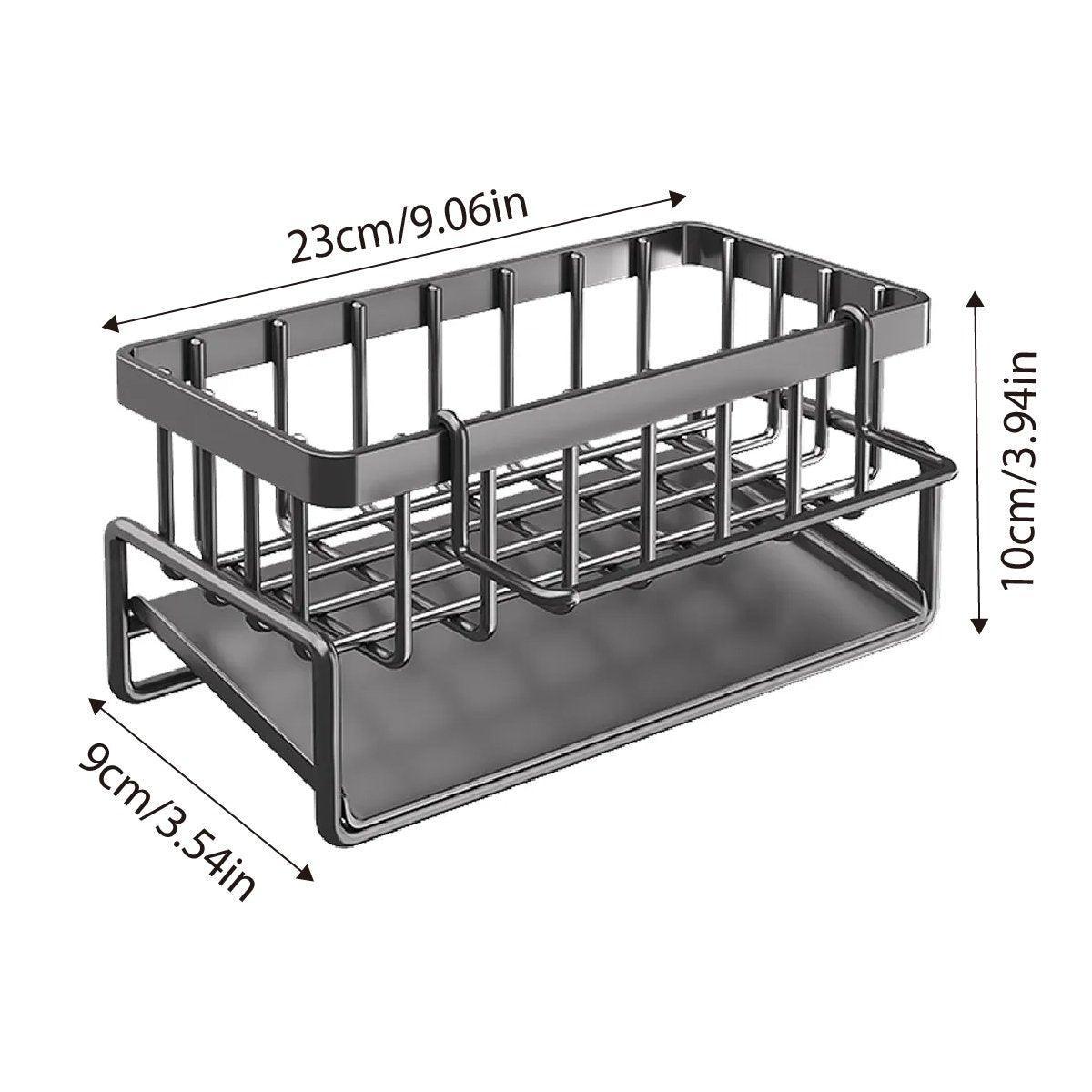 Storage Boxes: Kitchen Sink Caddy Storage Organizer Steel Sponge Soap Brush Holder Faucet Rack