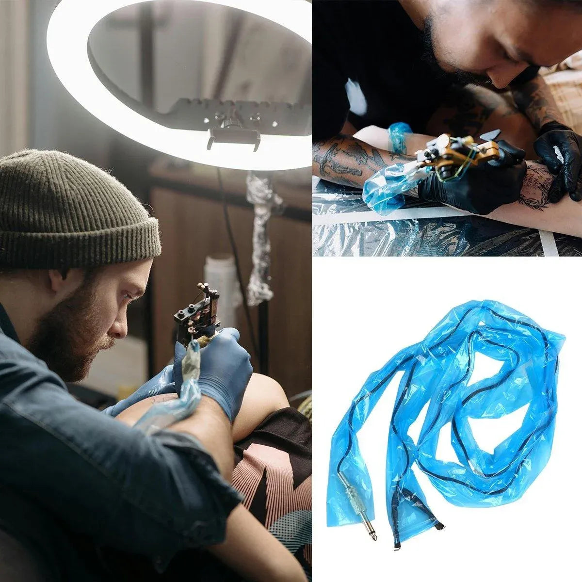 Disposable Tattoo Clip Cord Covers, Blue, 60 x 5 cm, Pack of 200